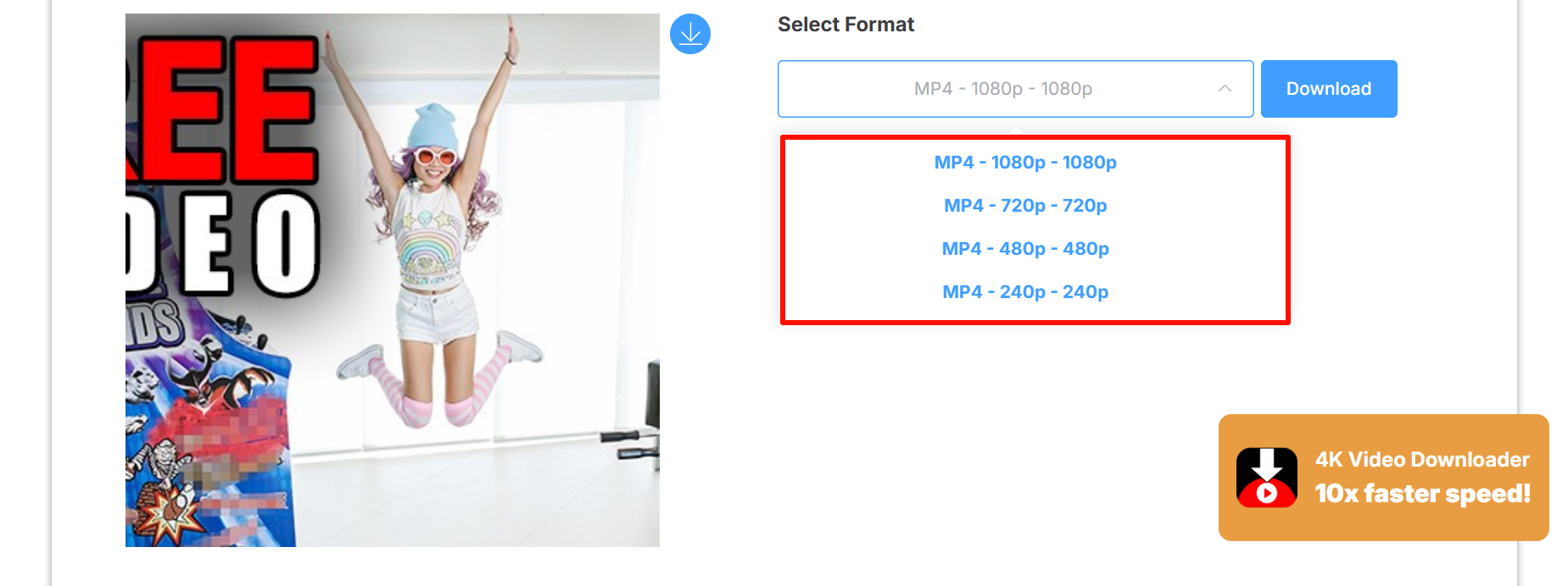 Choose the Desired Format and Resolution