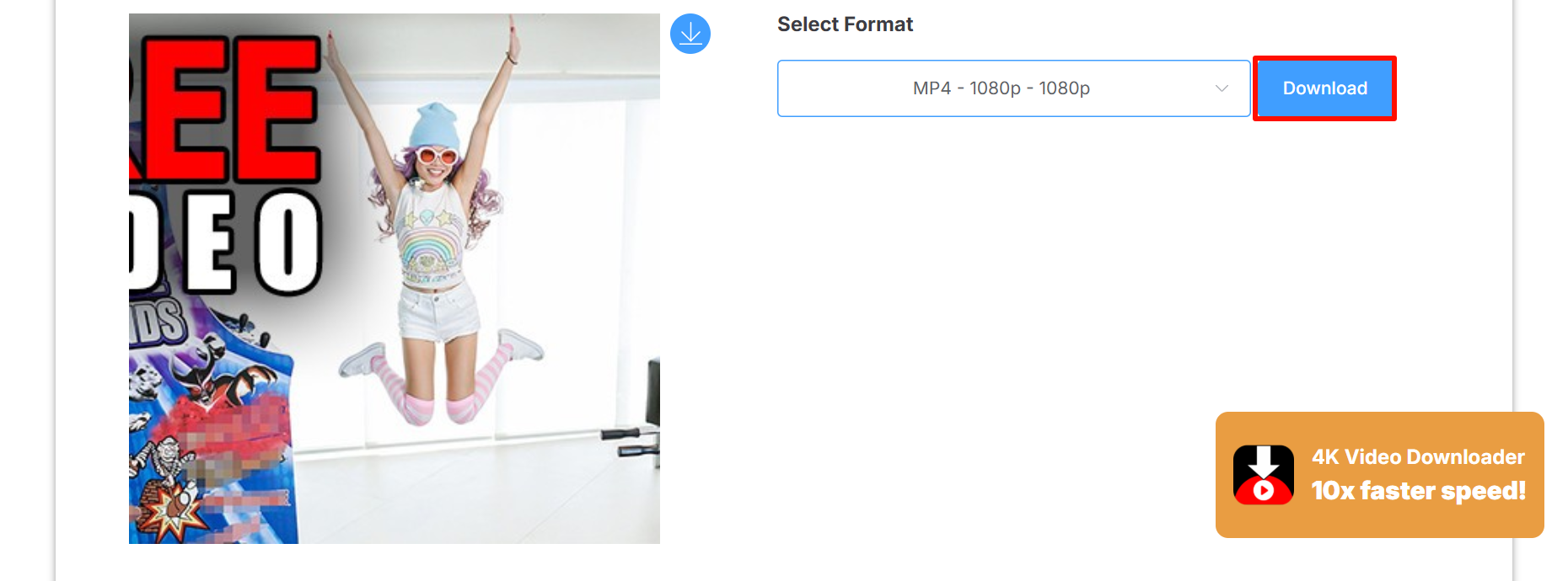 Click Download and Save the Video