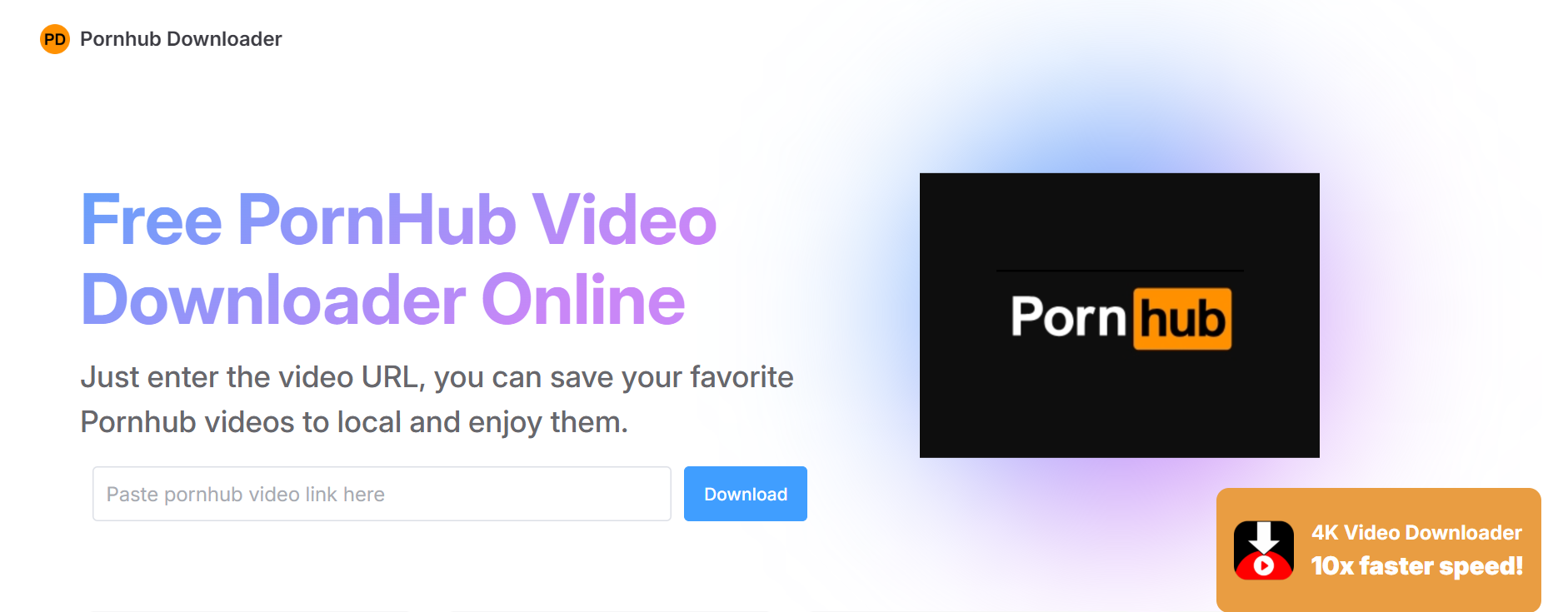pornhub video downloader's homepage